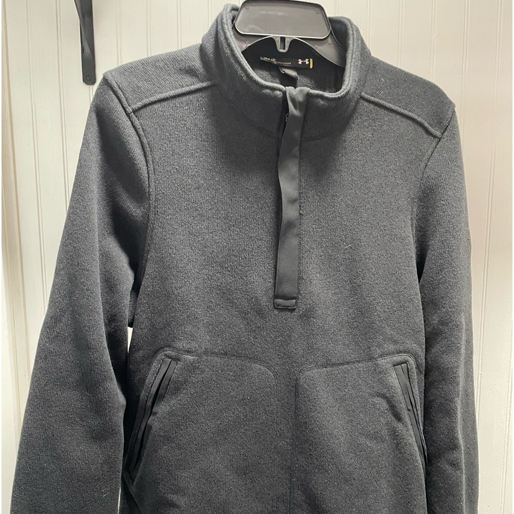 Under Armour Fleece Jacket , S , side pkts 1/4 zip , Pullover , Dark Grey ,